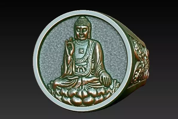buddha ring 3D print model_0