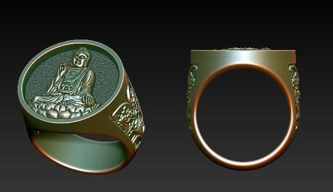 buddha ring 3D print model_2