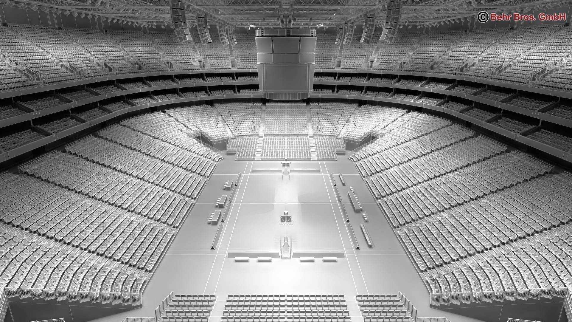Basketball Arena V2 3D model_11