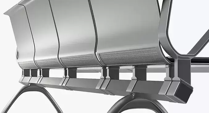 Public Waiting Seating 3D model 4