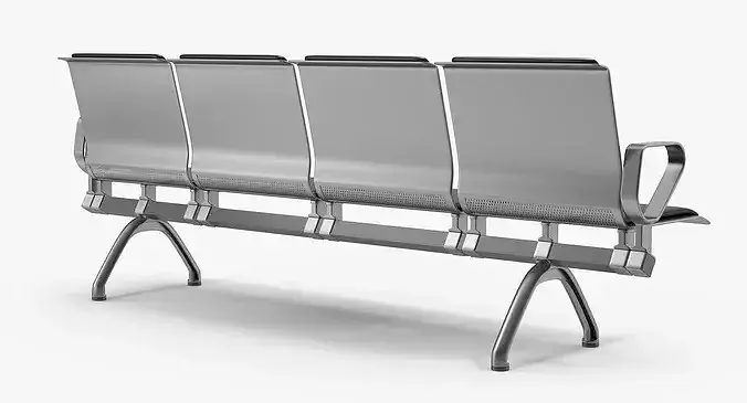 Public Waiting Seating 3D model 6
