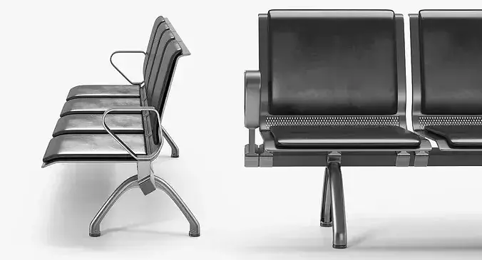 Public Waiting Seating 3D model 3