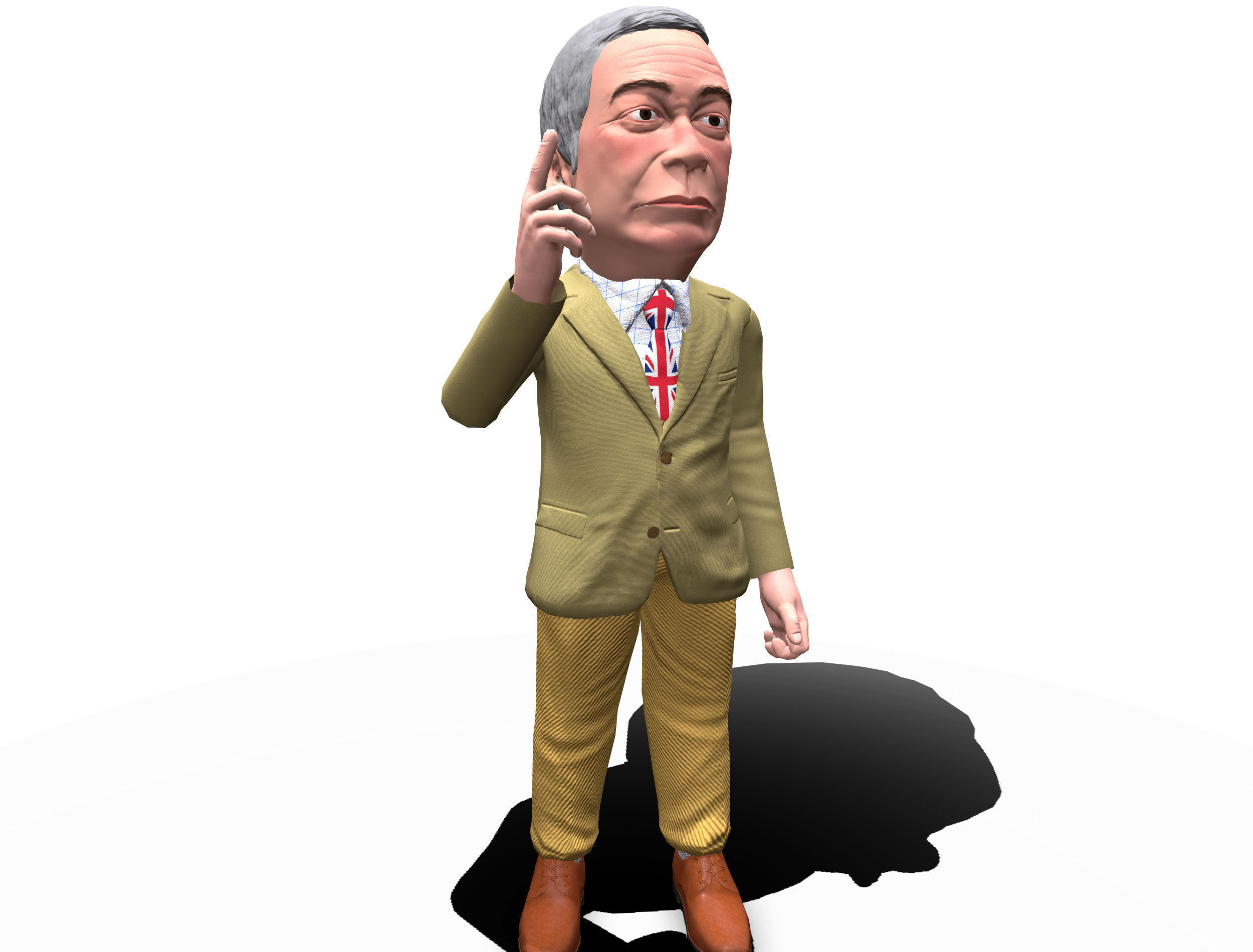 Nigel Farage 3D caricature Low-poly 3D model_4