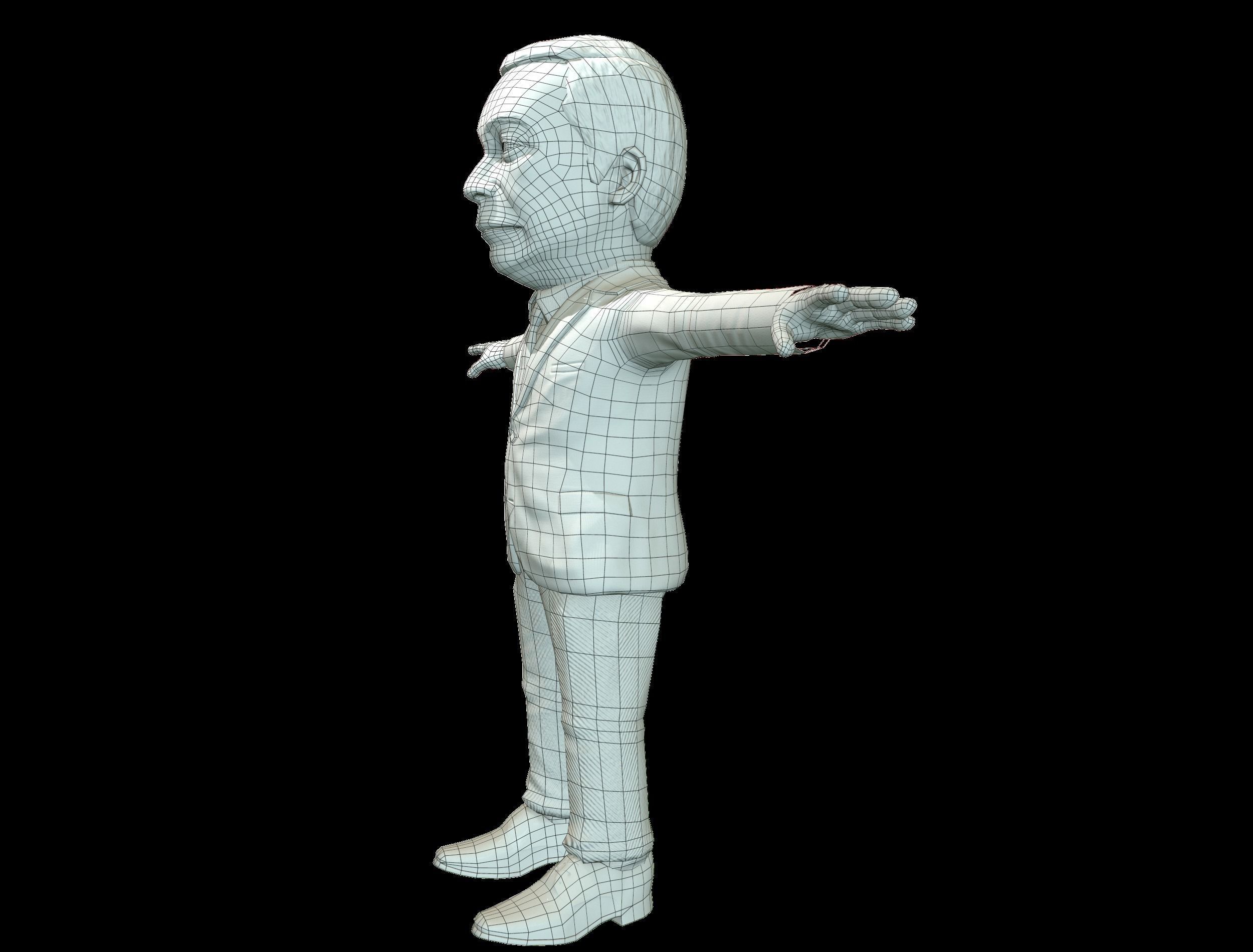 Nigel Farage 3D caricature Low-poly 3D model_18