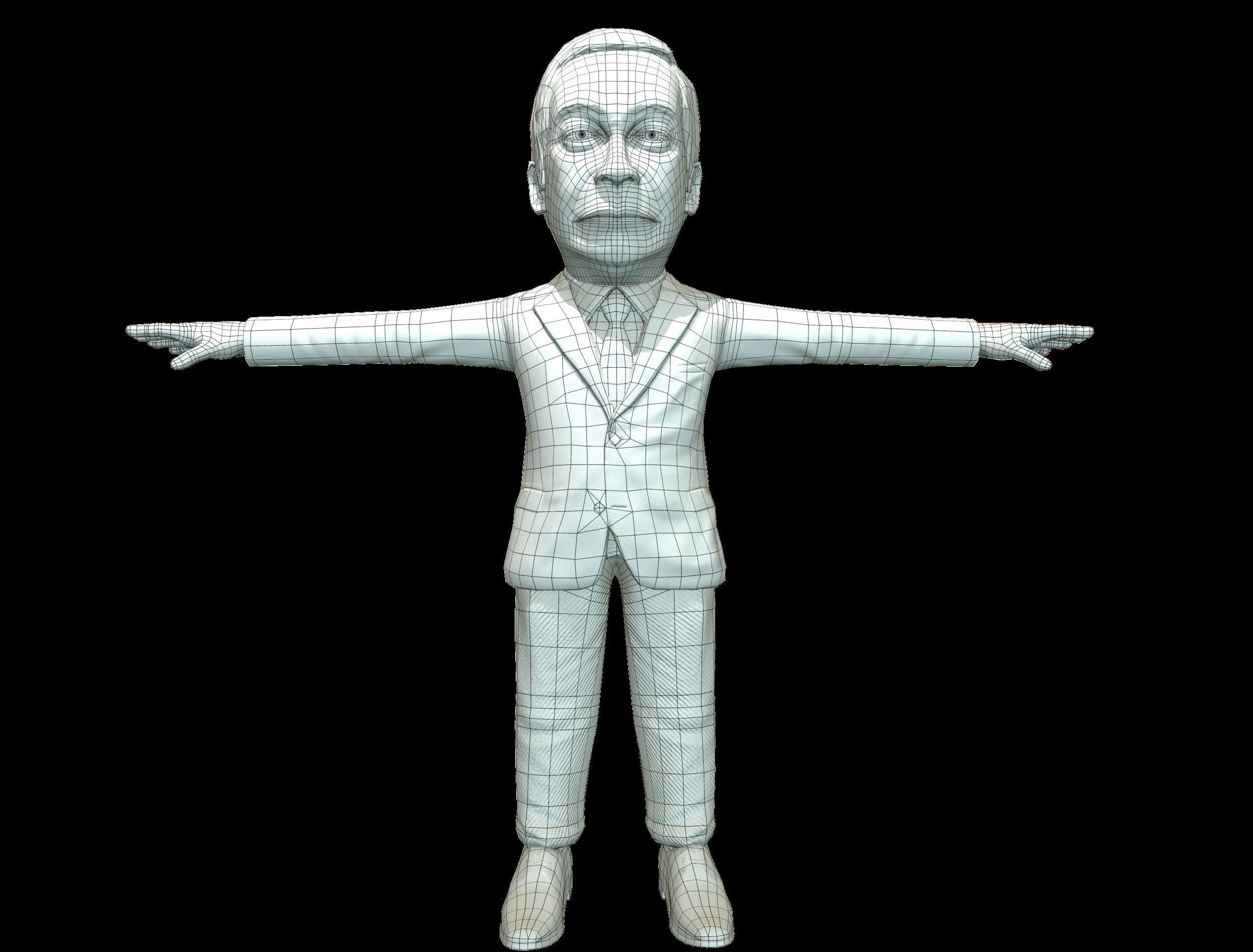 Nigel Farage 3D caricature Low-poly 3D model_17
