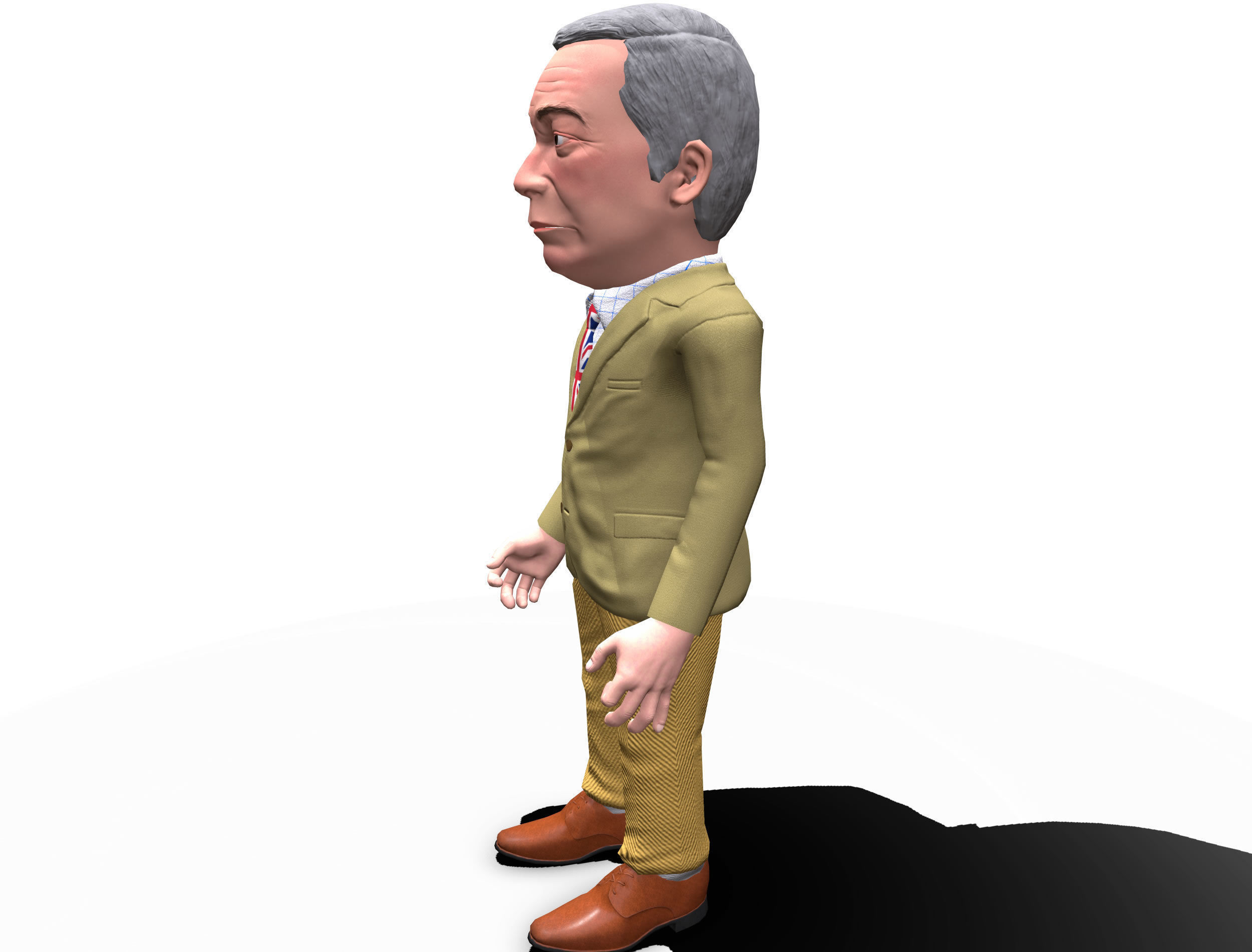 Nigel Farage 3D caricature Low-poly 3D model_6