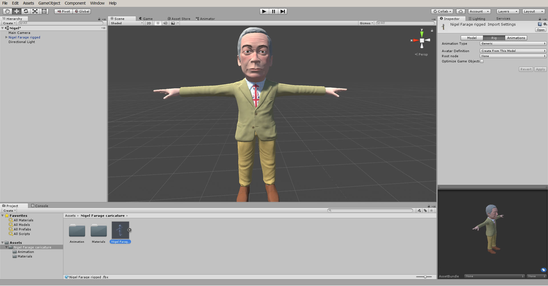Nigel Farage 3D caricature Low-poly 3D model_15