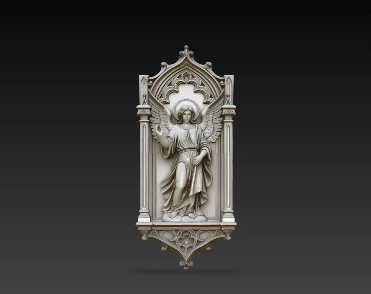Guardian Angel Benediction Shrine STL Christian Wall Statue 3D print model