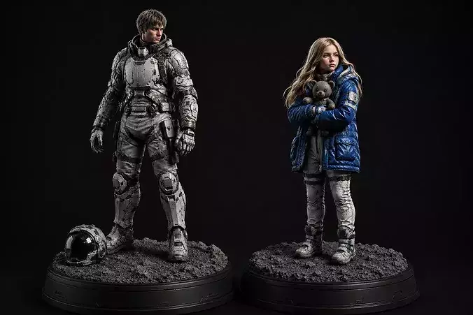 Pragmata Hugh Diana 100mm STL Printable Figure Bundle Pack