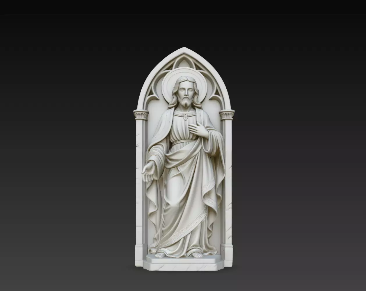 Jesus Christ Mercy Niche STL Christian Wall Statue 3D print model