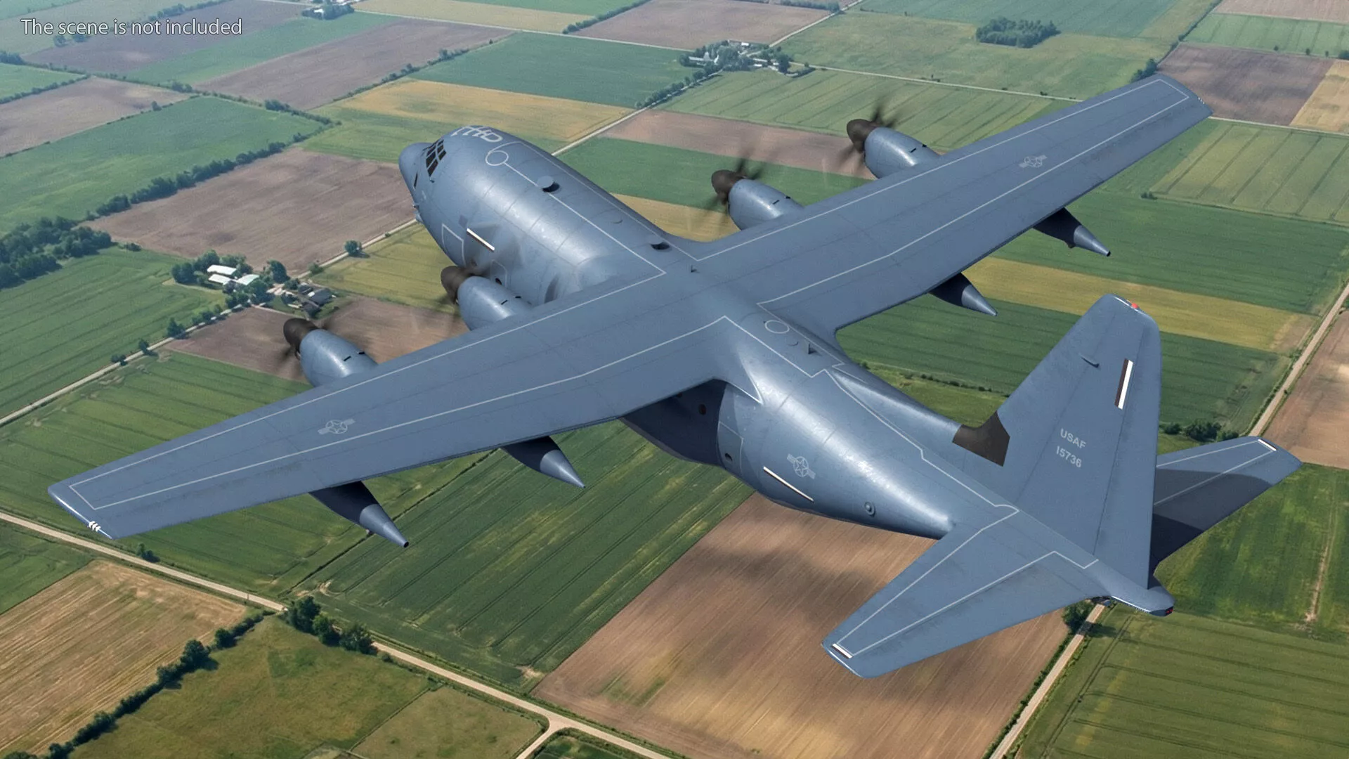 Lockheed MC-130J Commando II Air Force Plane Rigged for Maya 3D model