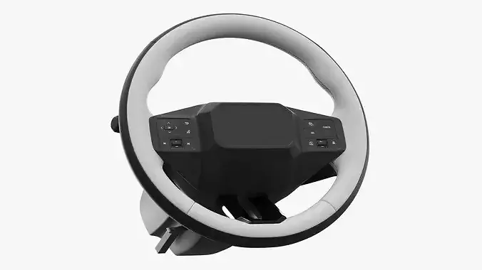 Car Steering Wheel with Integrated Controls 3D model