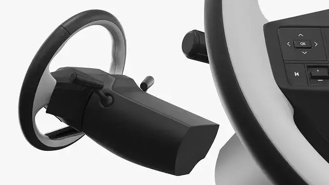 Car Steering Wheel with Integrated Controls 3D model 3
