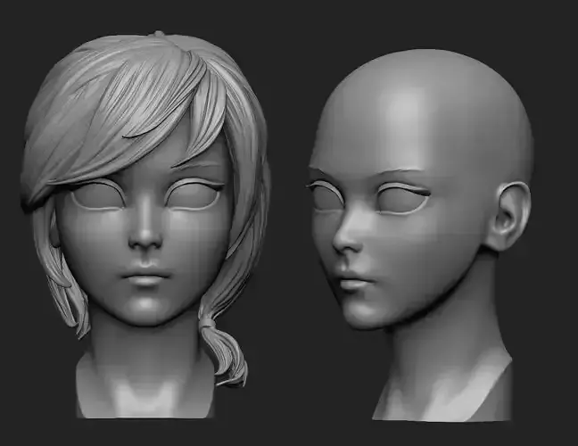 Anime head 3D print model