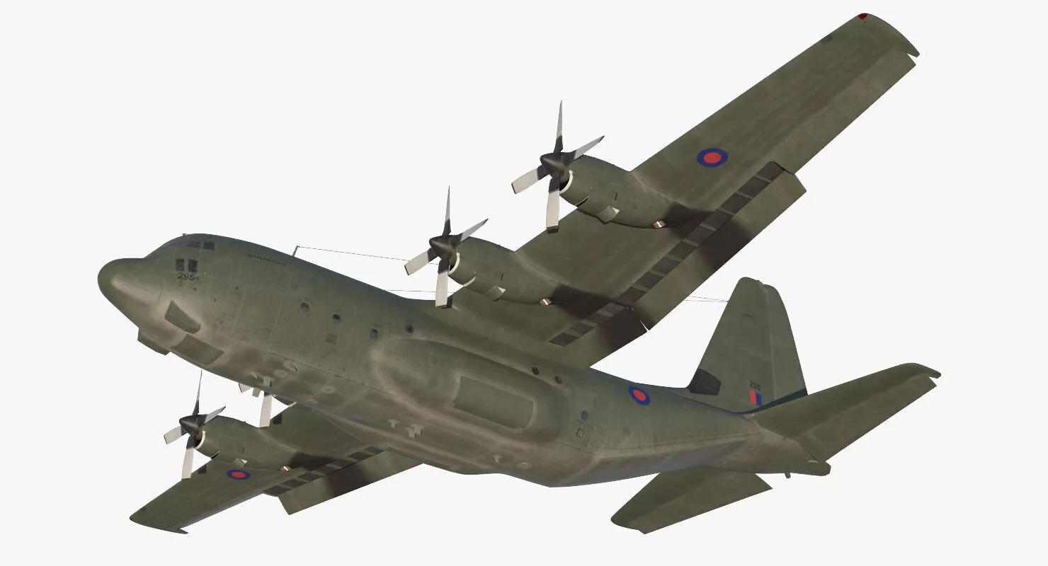 Lockheed Martin Hercules C130K RAF Rigged 3D model