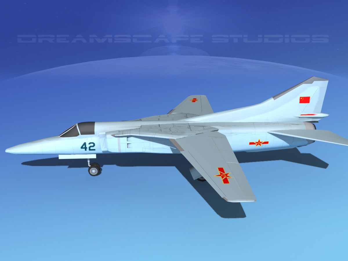 Mig-27 Flogger LP China Low-poly 3D model_9