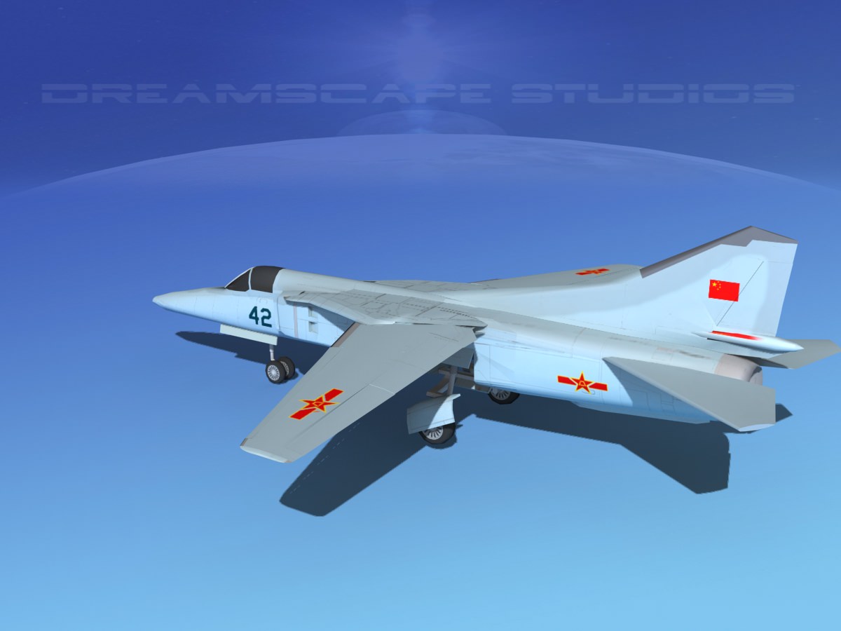 Mig-27 Flogger LP China Low-poly 3D model_8