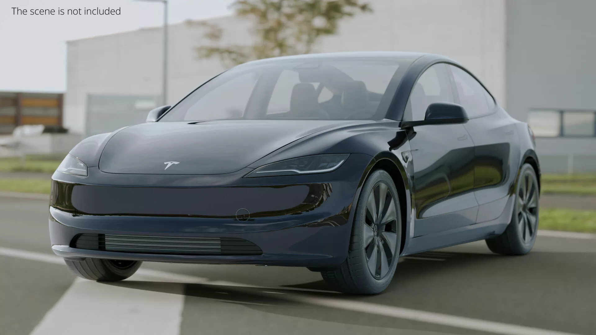 Tesla Model 3 2024 Electric Car PBR For Blender 3D model