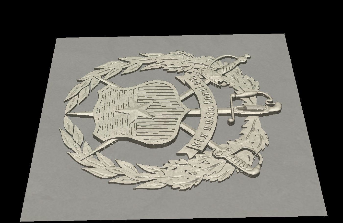 Shield Vis Unita Fortior  Estado Mayor Conjunto 3D print model_1