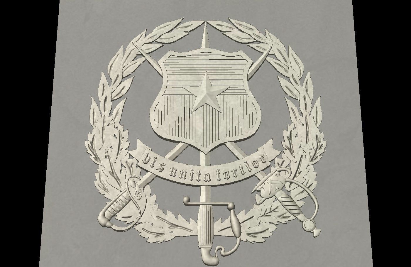 Shield Vis Unita Fortior  Estado Mayor Conjunto 3D print model_4