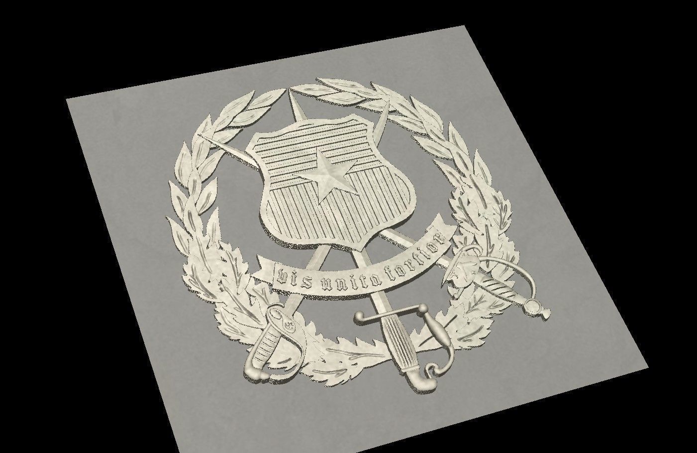 Shield Vis Unita Fortior  Estado Mayor Conjunto 3D print model_3