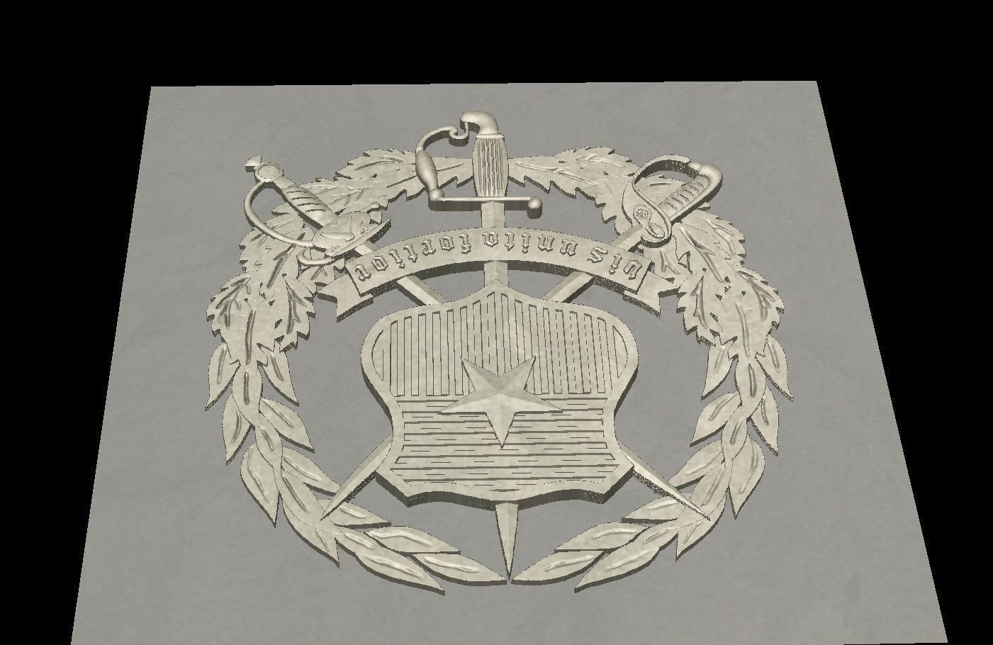 Shield Vis Unita Fortior  Estado Mayor Conjunto 3D print model_2