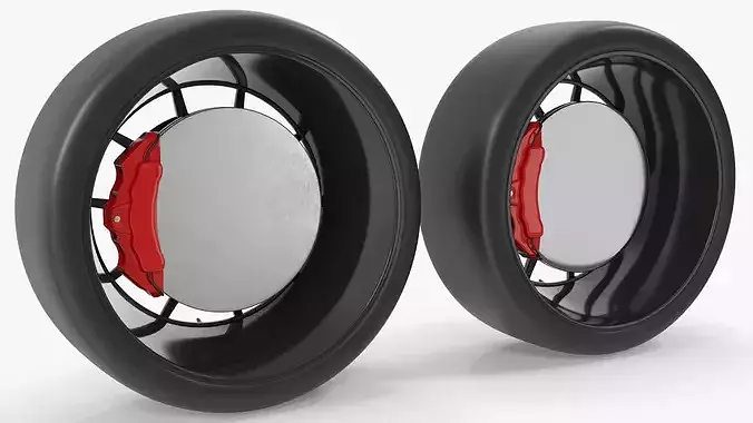 Sports Wheel Rim Set 3D model 5