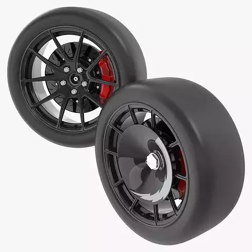 Sports Wheel Rim Set 3D model 2