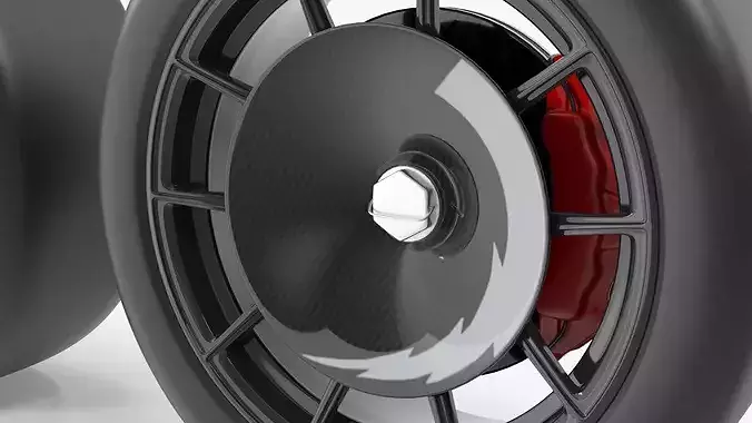 Sports Wheel Rim Set 3D model 7
