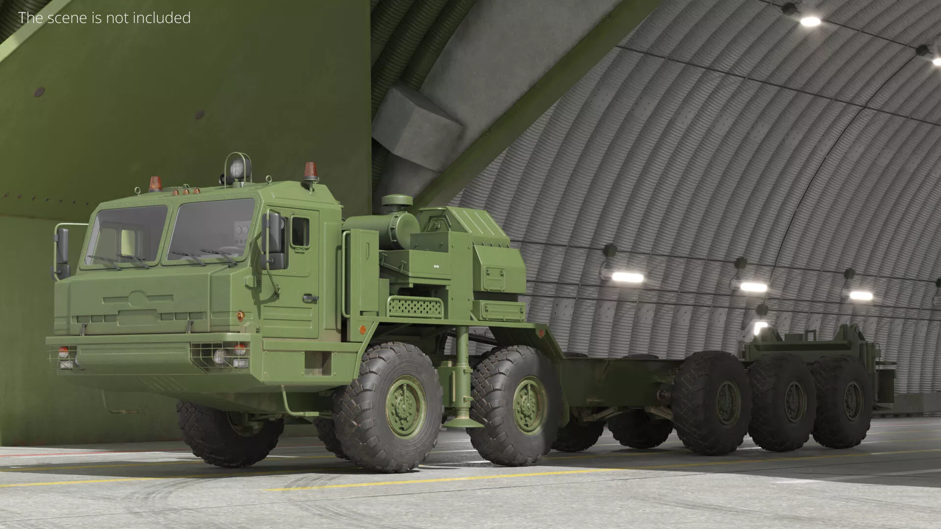 BAZ-69096 Multi Axle Military Chassis Carrier Rigged for C4D 3D model