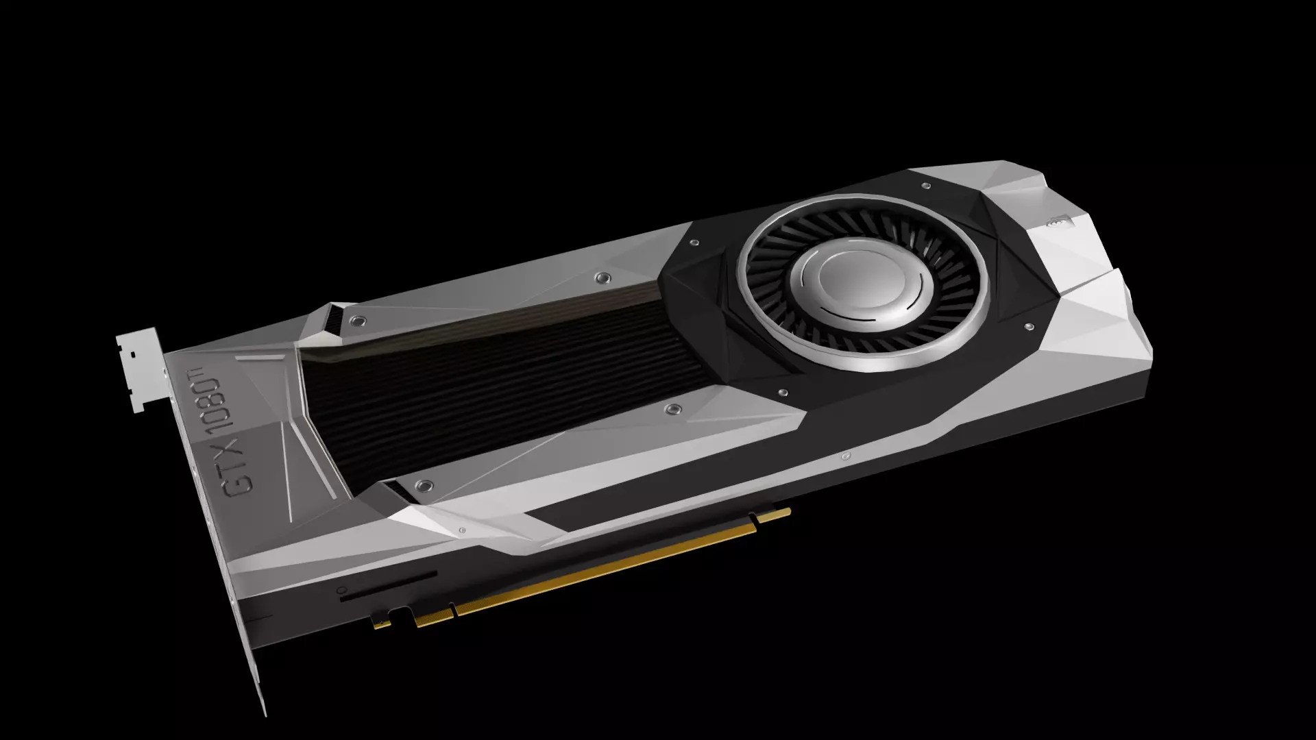 Simple GTX1080Ti Graphic card 3D model Low-poly 3D model