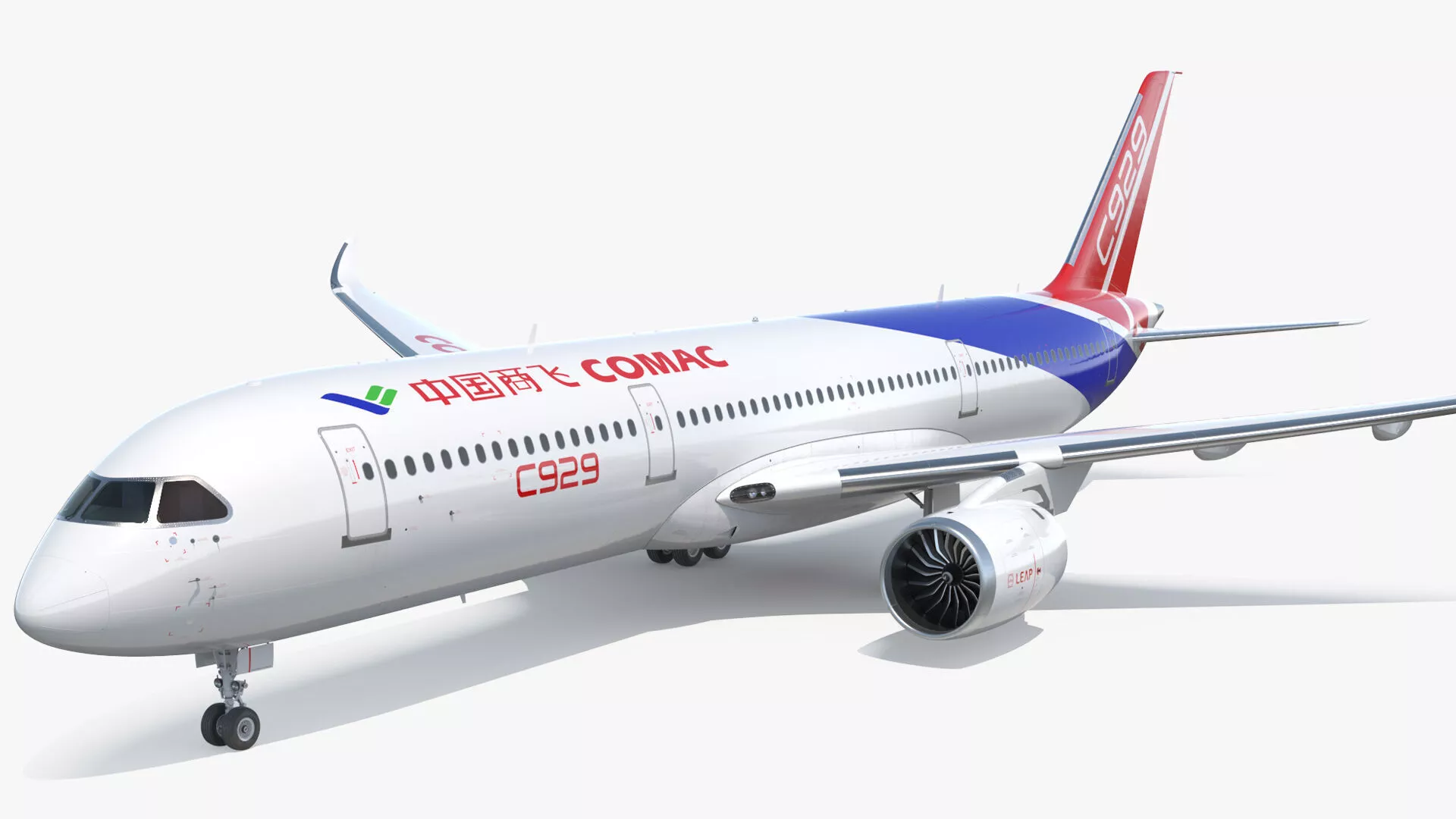 COMAC C929 Civil Aviation Airliner Rigged for Maya 3D model