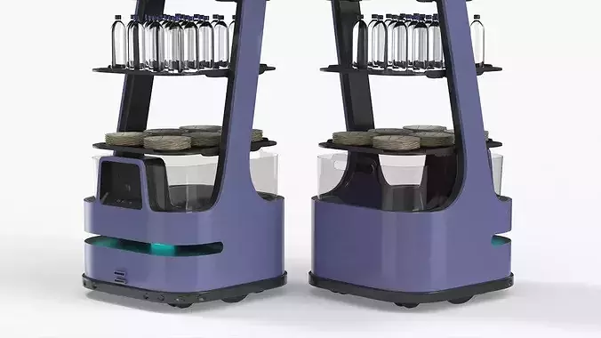 Autonomous Serving Robot with Glasses and Drinks 3D model 4