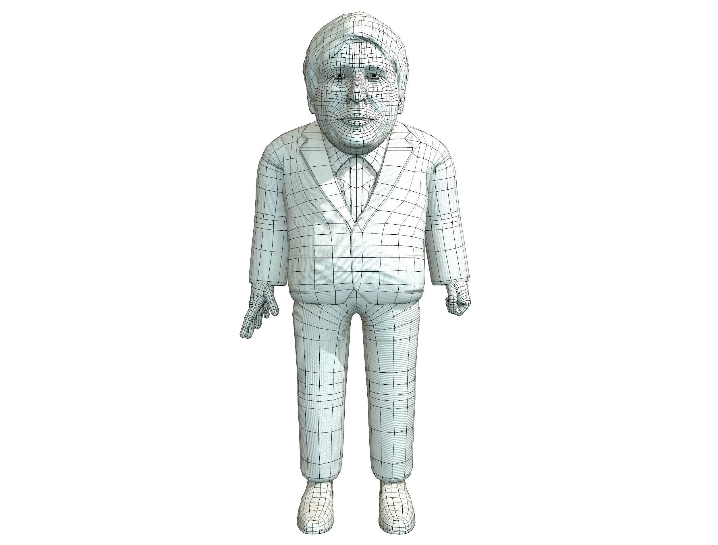 Boris Johnson 3D caricature  Low-poly 3D model_11