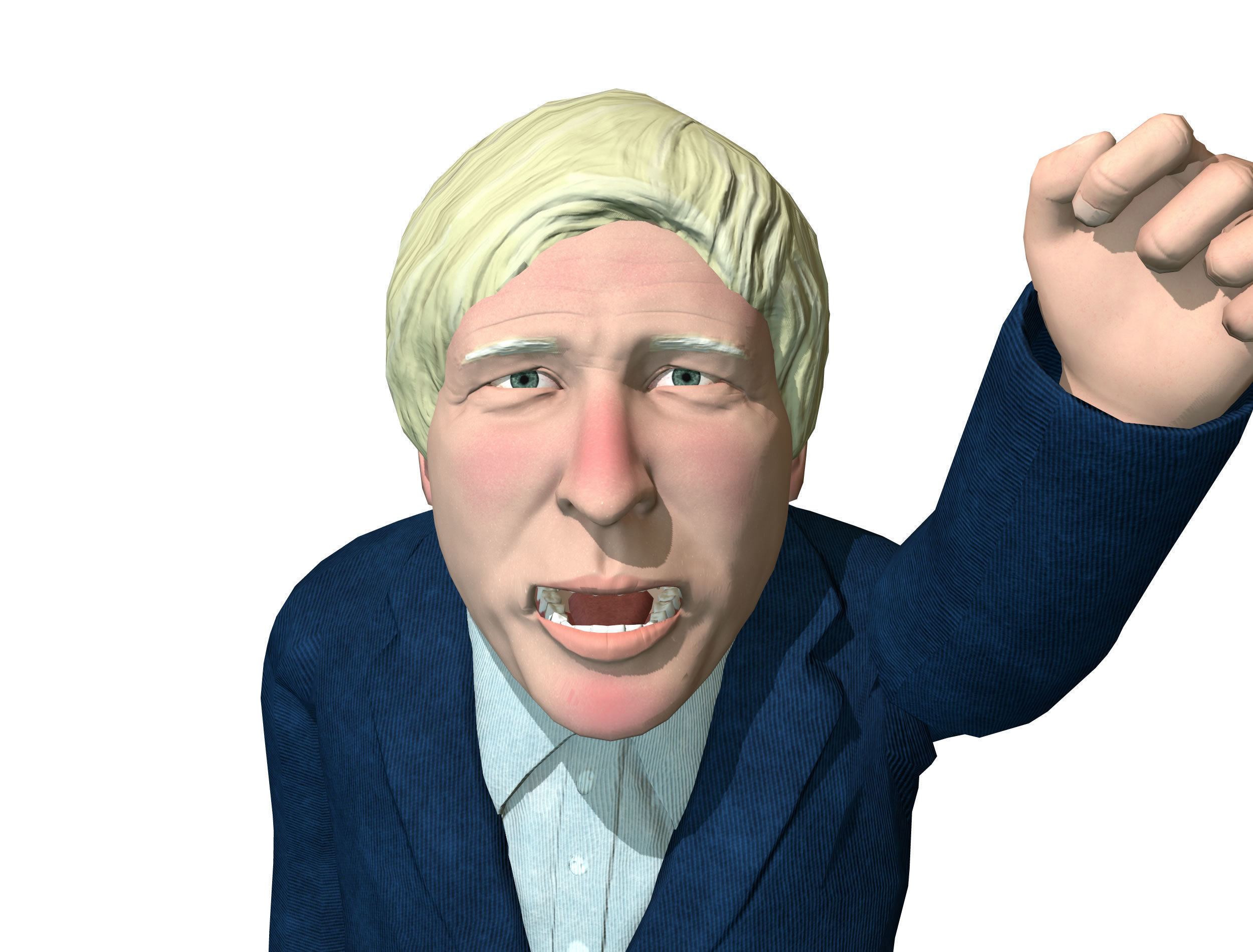 Boris Johnson 3D caricature  Low-poly 3D model_6