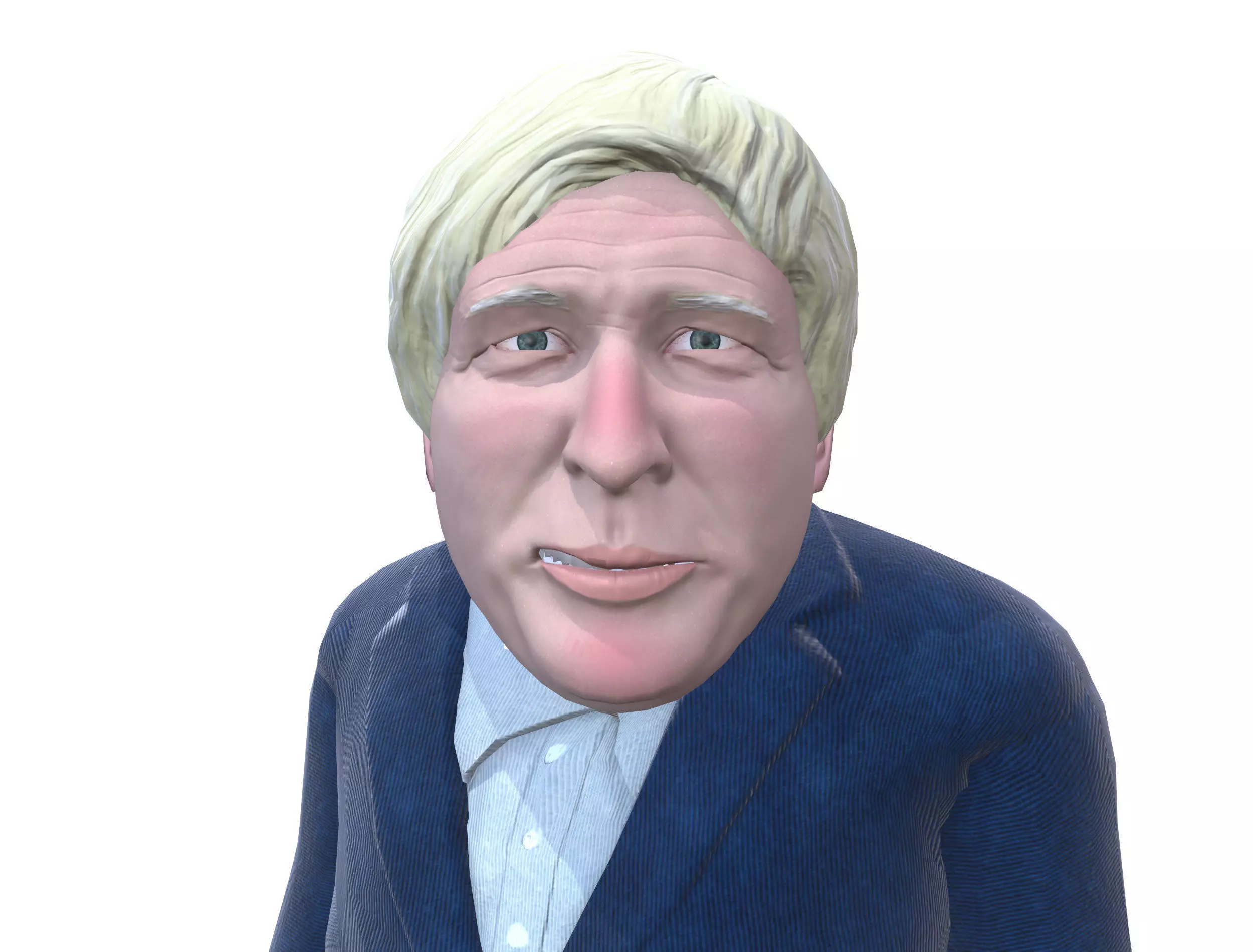 Boris Johnson 3D caricature  Low-poly 3D model_0