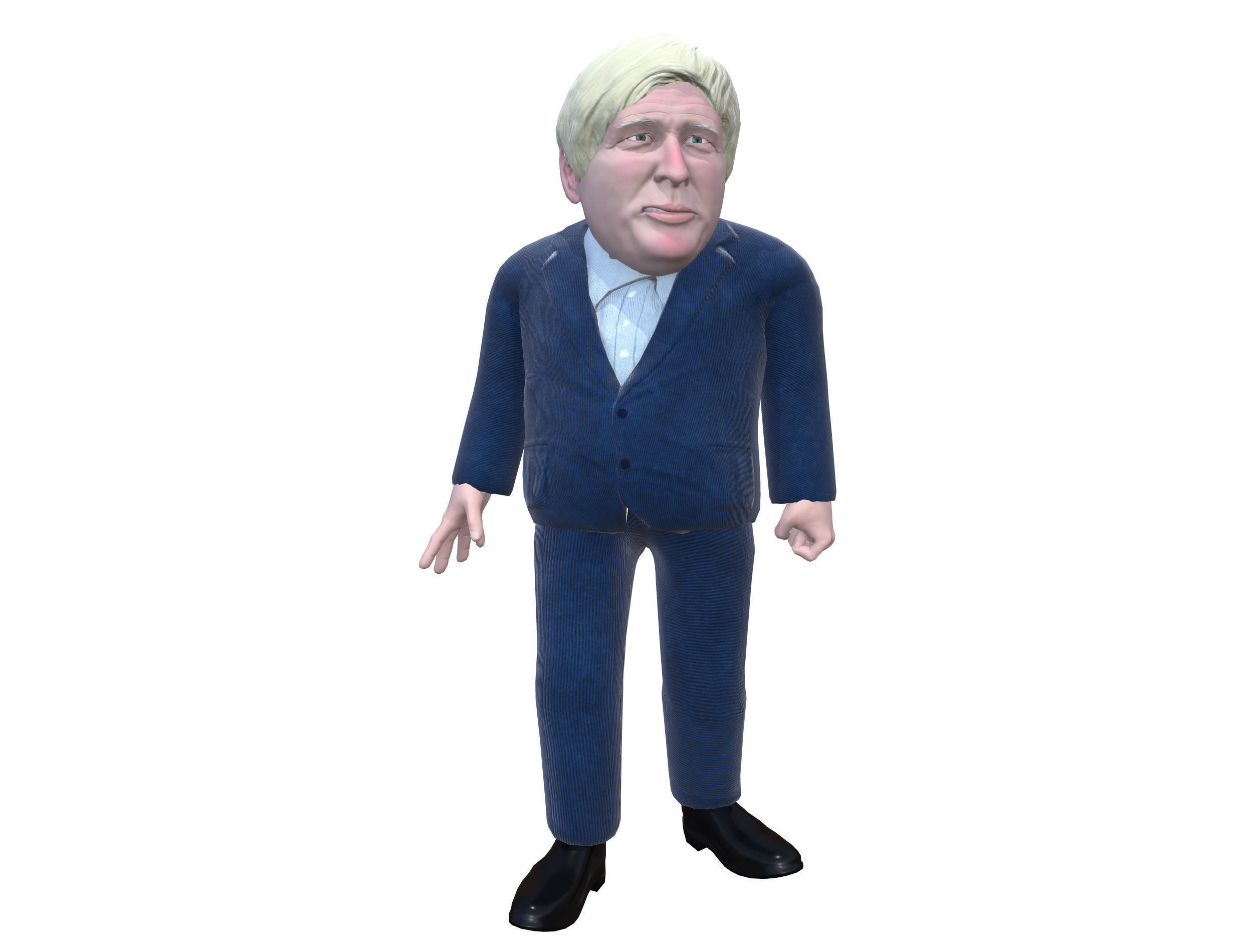 Boris Johnson 3D caricature  Low-poly 3D model_1