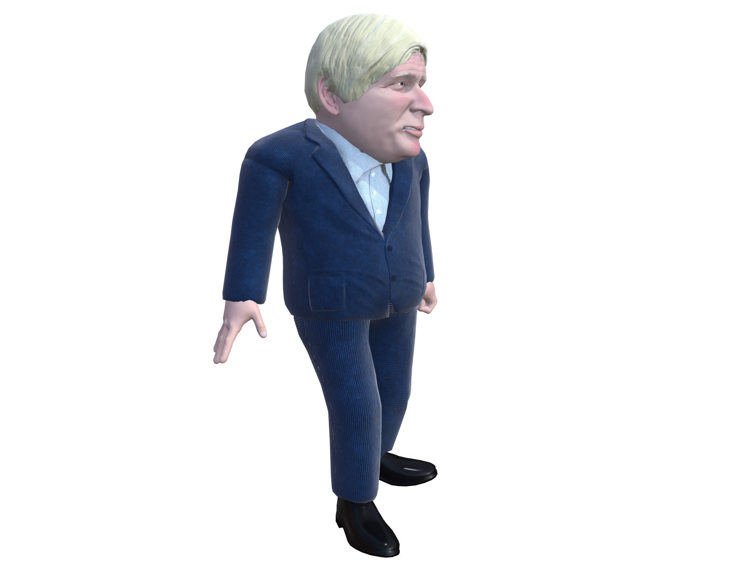 Boris Johnson 3D caricature  Low-poly 3D model_7