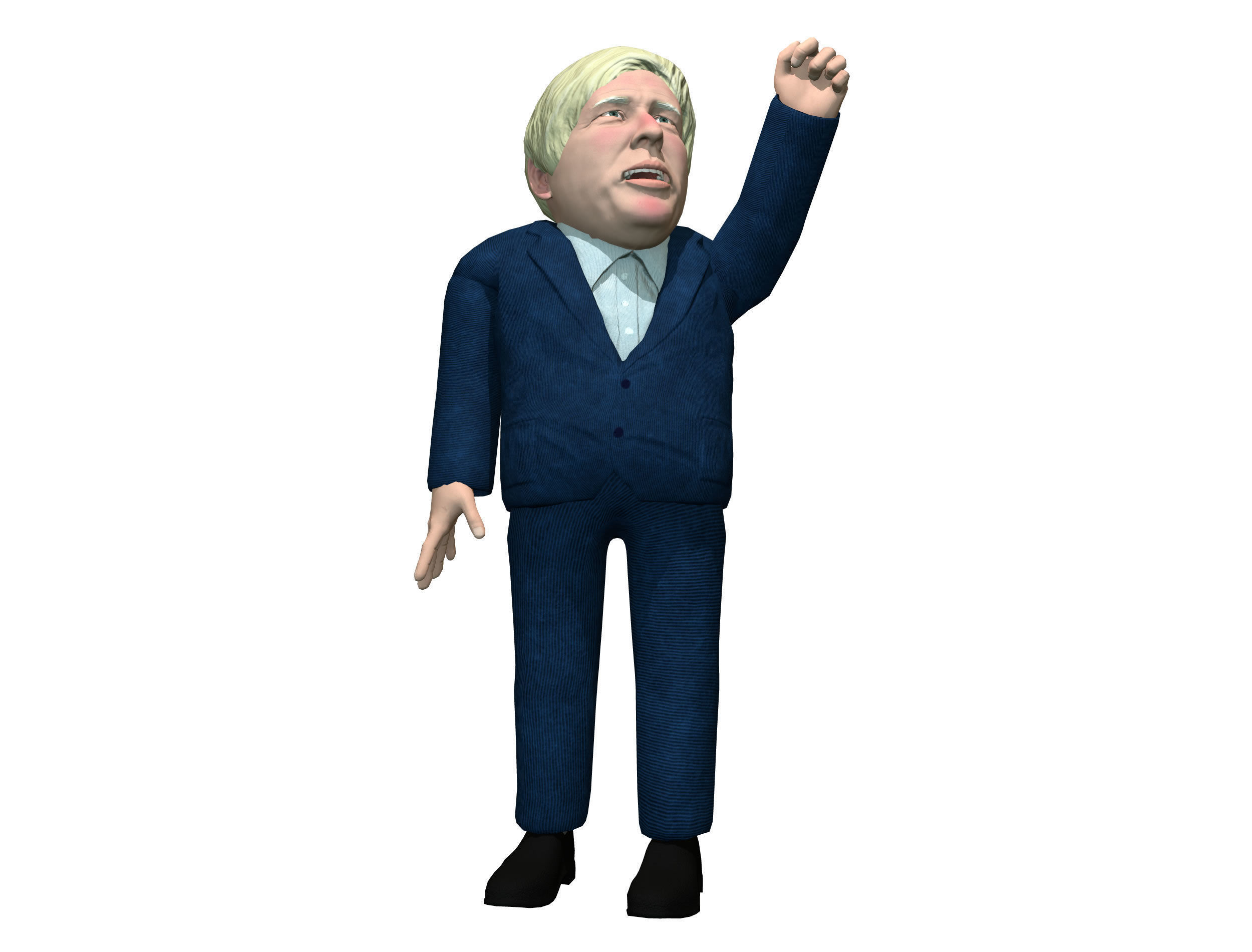 Boris Johnson 3D caricature  Low-poly 3D model_4