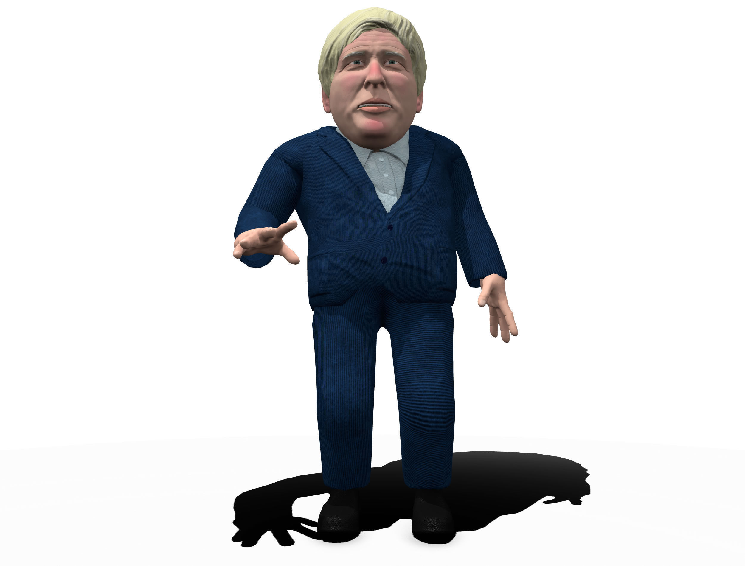 Boris Johnson 3D caricature  Low-poly 3D model_2