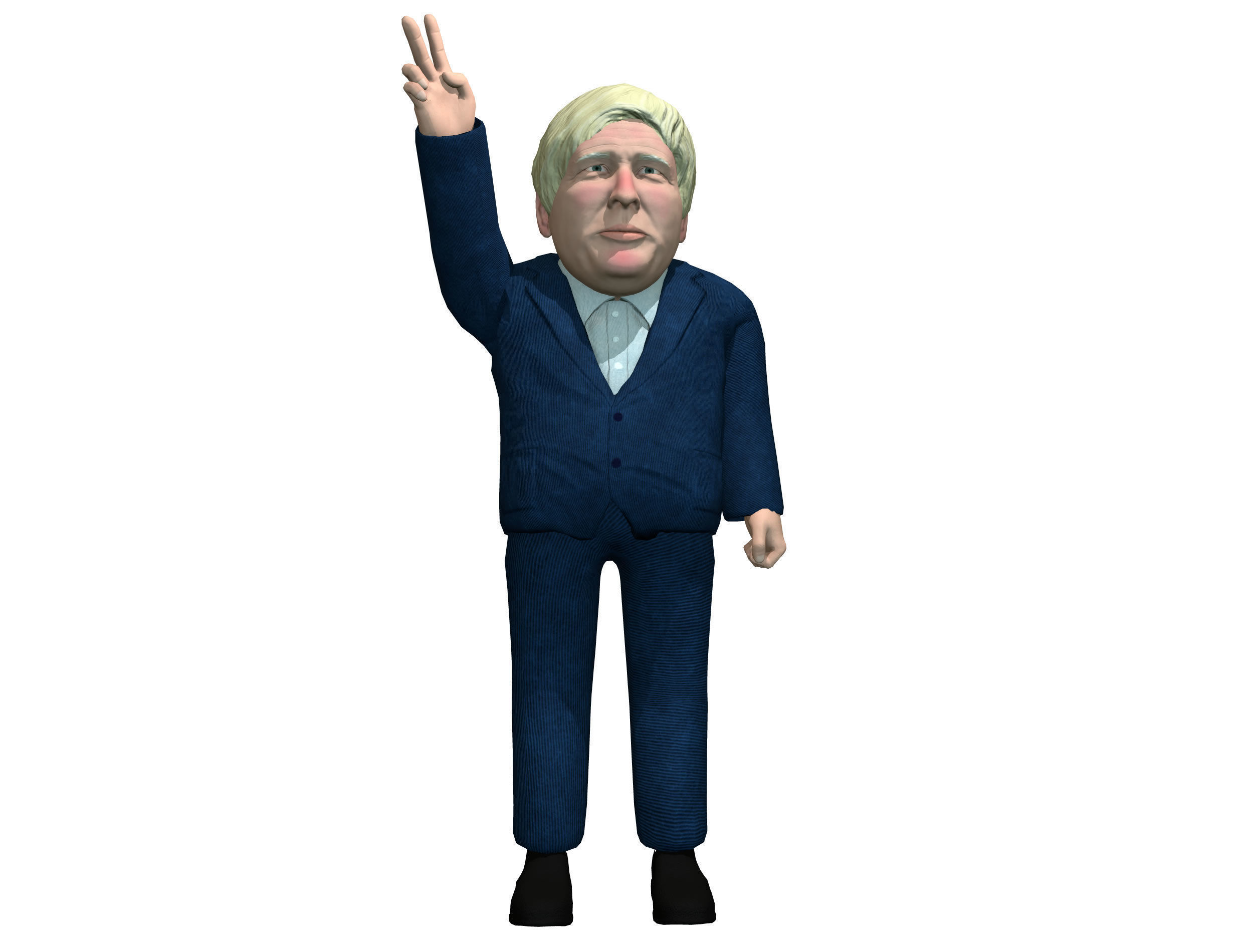 Boris Johnson 3D caricature  Low-poly 3D model_9