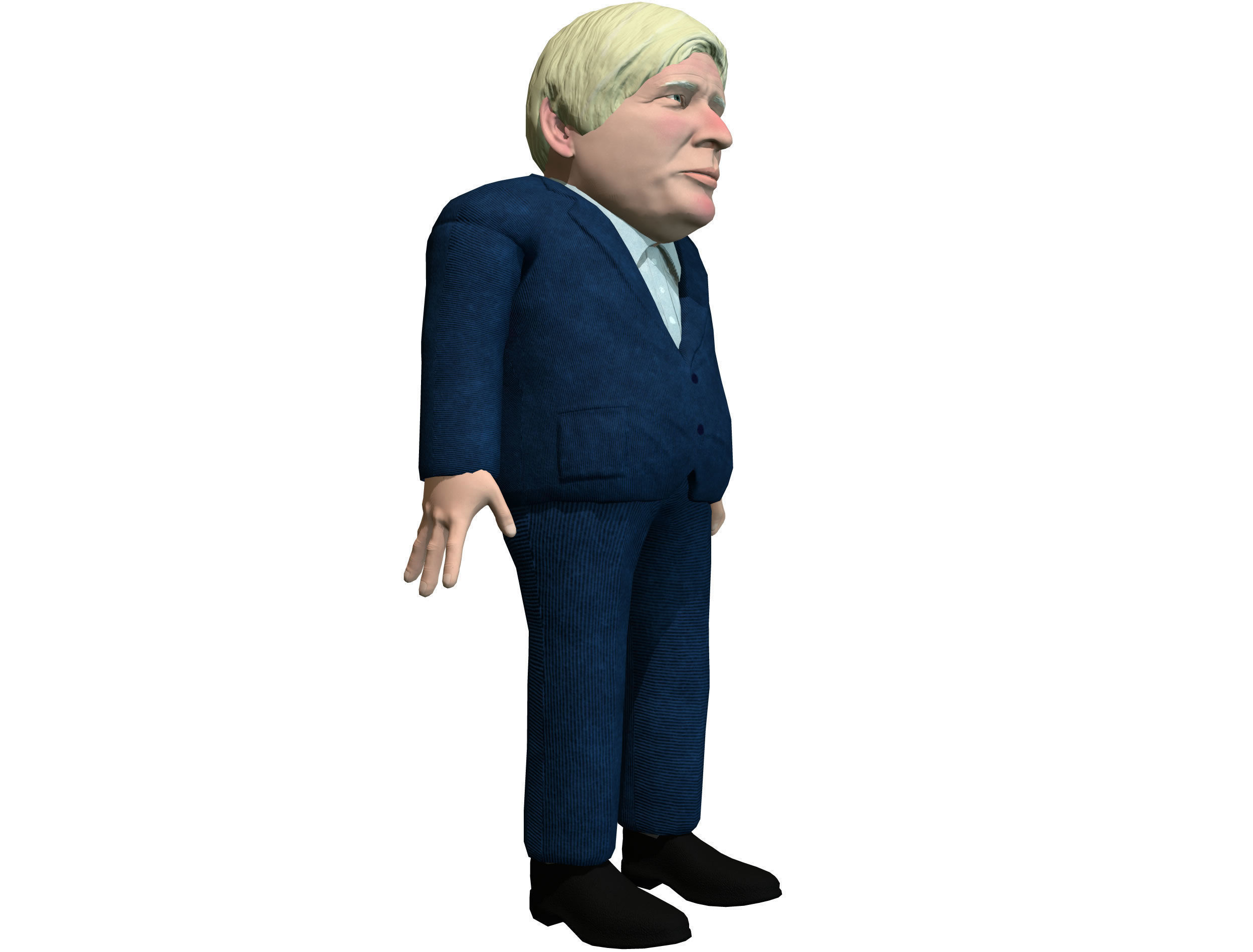 Boris Johnson 3D caricature  Low-poly 3D model_5