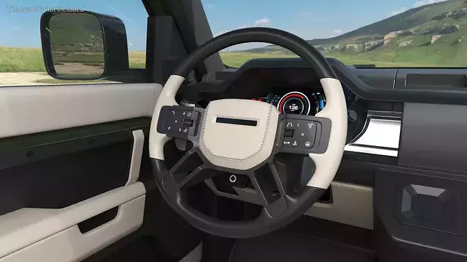 Multifunction Steering Wheel with Control Panel 3D model 3