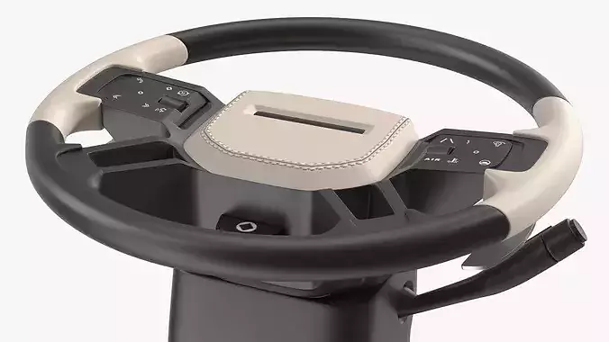 Multifunction Steering Wheel with Control Panel 3D model 7