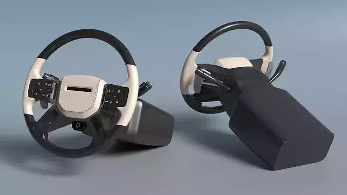 Multifunction Steering Wheel with Control Panel 3D model 4