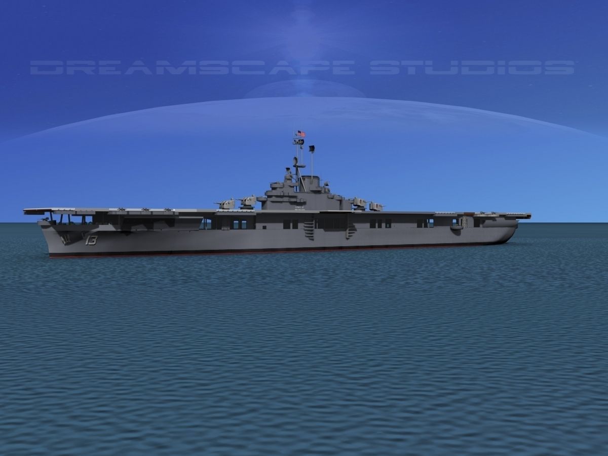 Essex Class Aircraft Carrier CV-13 USS Franklin 3D model_13