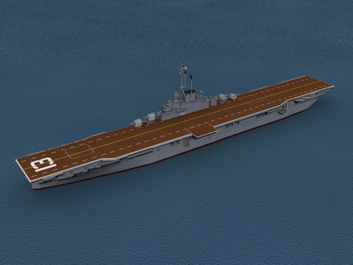 Essex Class Aircraft Carrier CV-13 USS Franklin 3D model_14