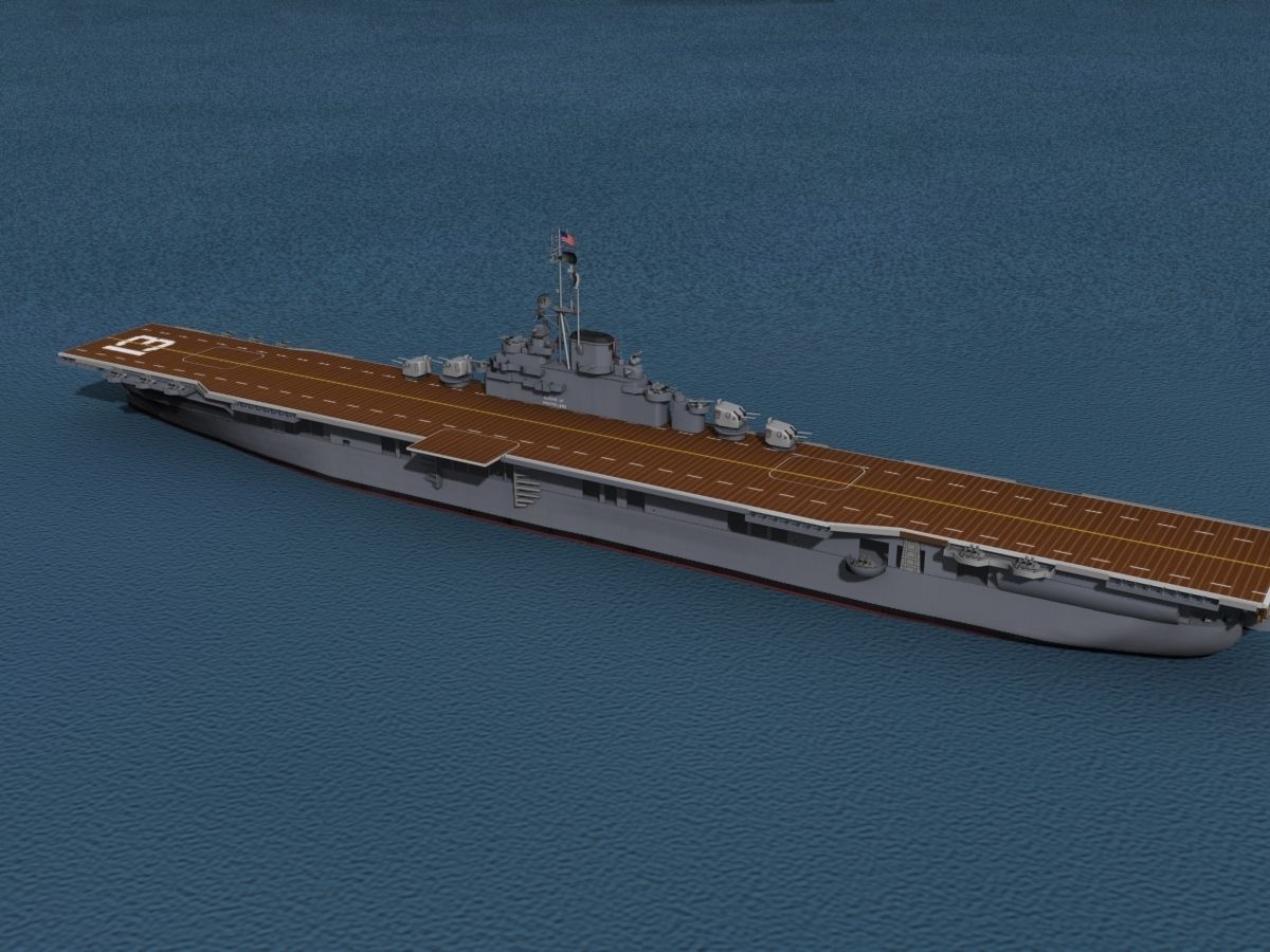 Essex Class Aircraft Carrier CV-13 USS Franklin 3D model_8