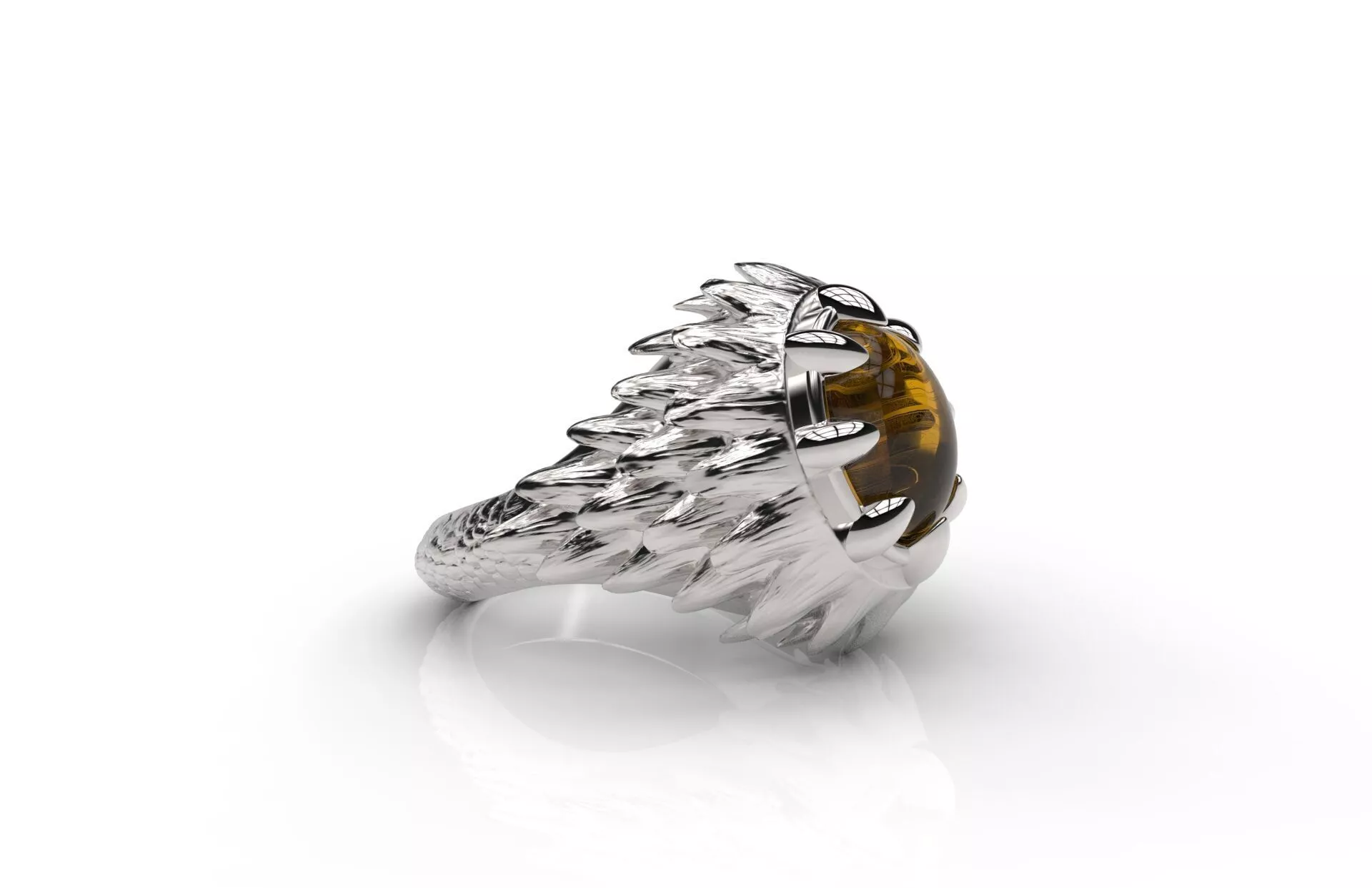 Dragon ring with gemstone 3D print model