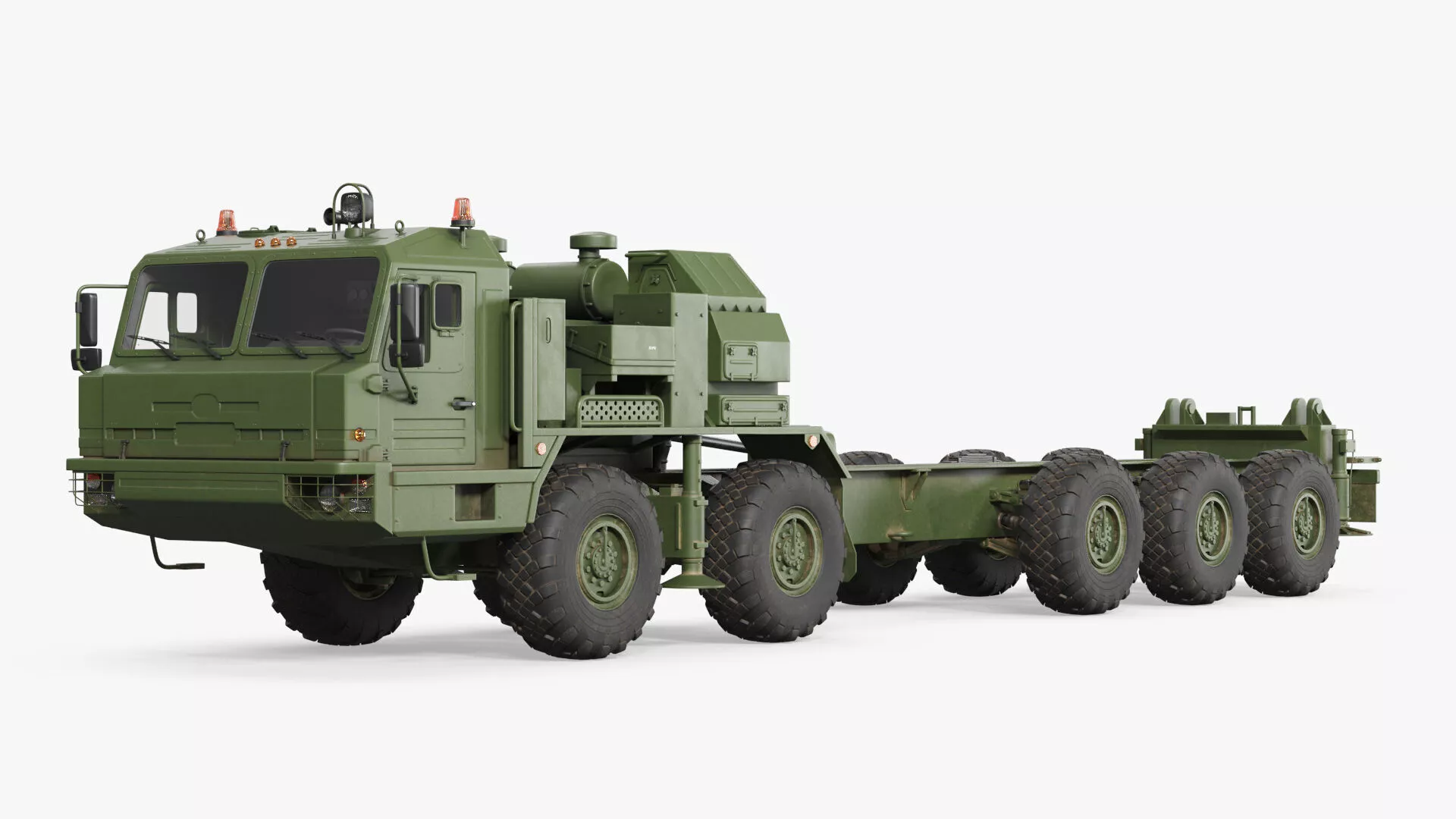 BAZ-69096 Multi Axle Military Chassis Carrier Rigged for Maya 3D model